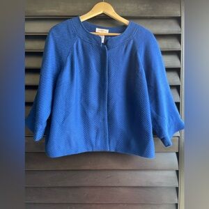 Covington Blue 3/4 Sleeve Retro hidden button Jacket Size Large